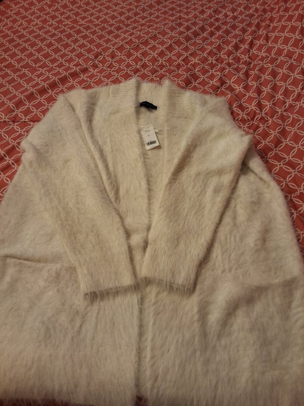 NEW Banana Republic Long Cream Fuzzy Cardigan Size XL with Pockets NWT